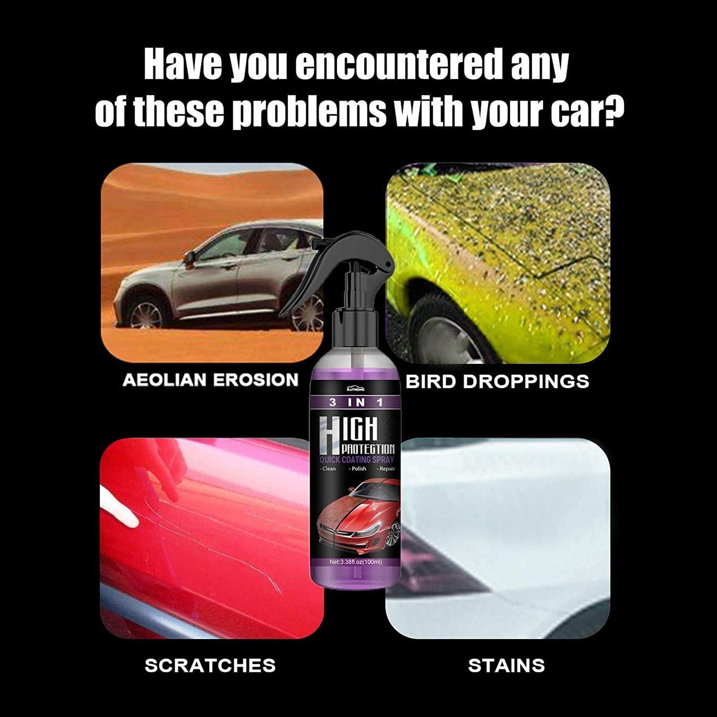 Hydrophobic Polish Car Scratch Spray (Pack of 2)