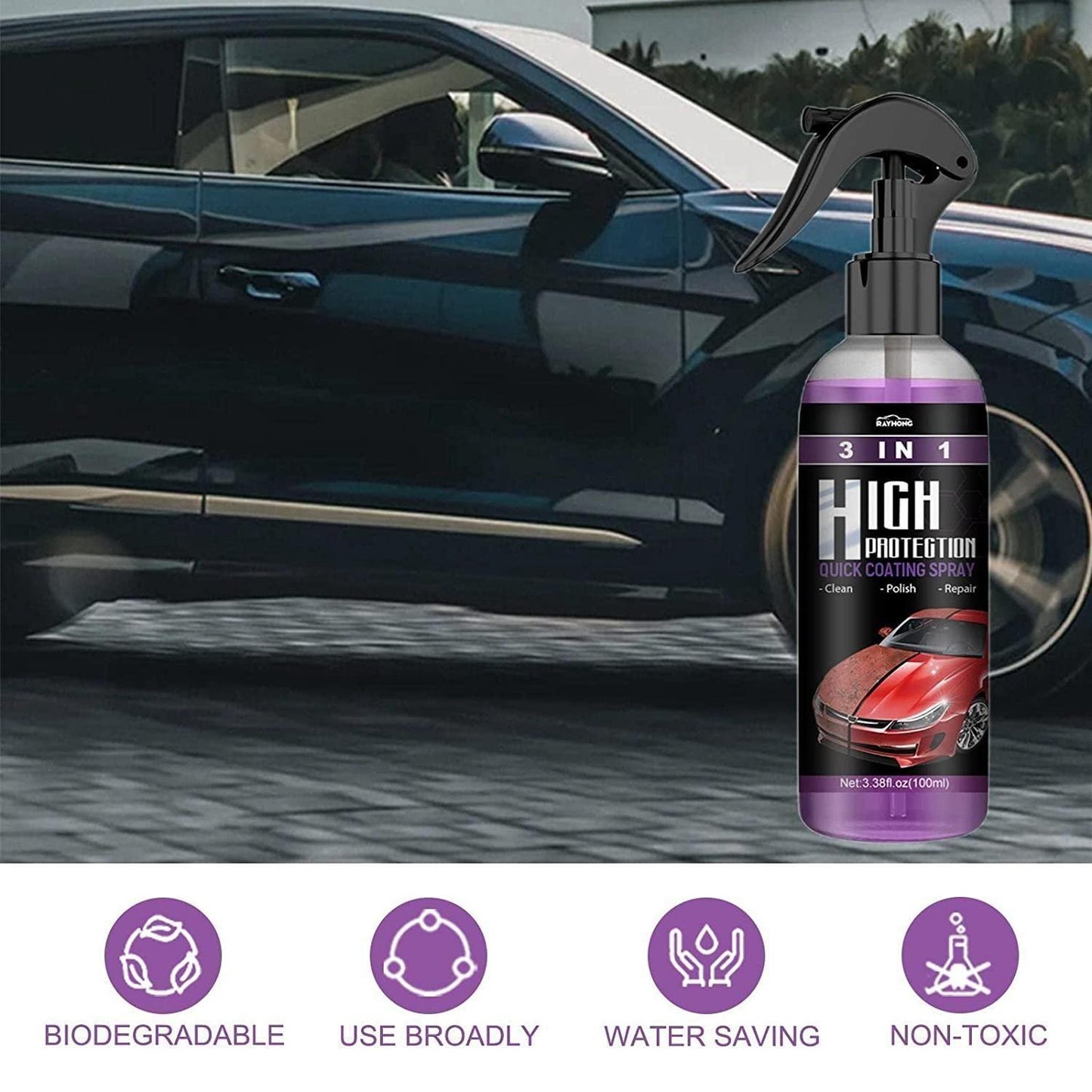 Hydrophobic Polish Car Scratch Spray (Pack of 2)